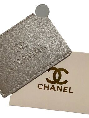 CHANEL Silver Metallic Embossed Mirror/card holder Bundle of 8